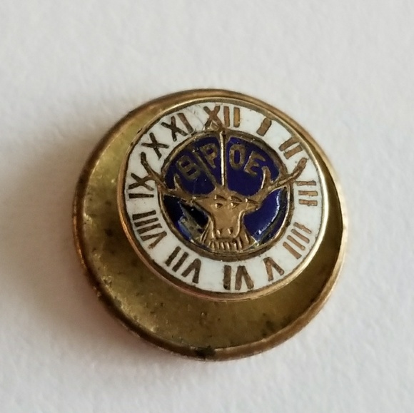 Relisted- -vintage Elks Lodge collar stud enamel gold tone - Picture 3 of 6